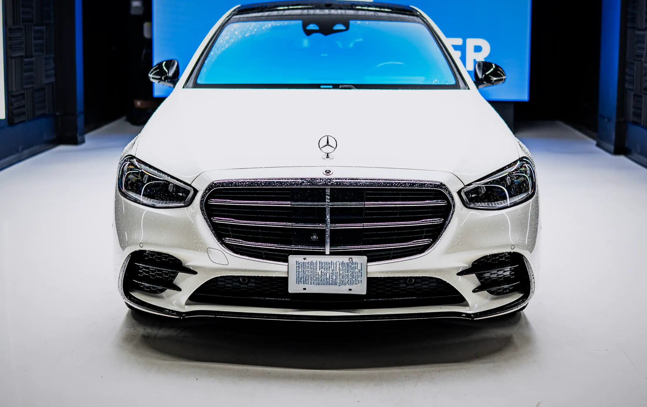 Mercedes-Benz S580 (White) available to rent in Vancouver
