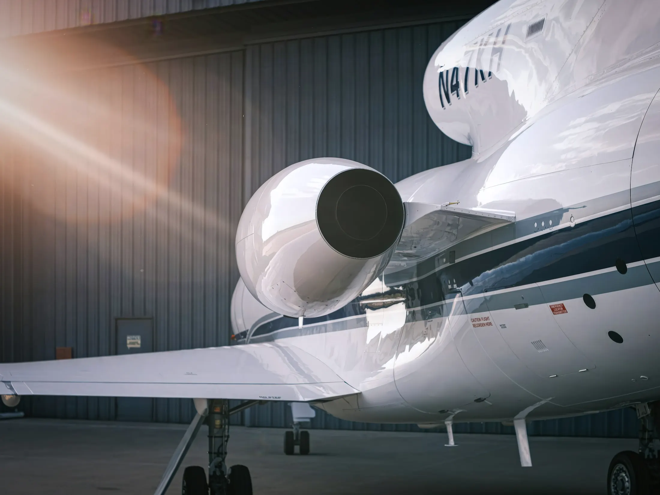 Private jet on the apron, ready for boarding