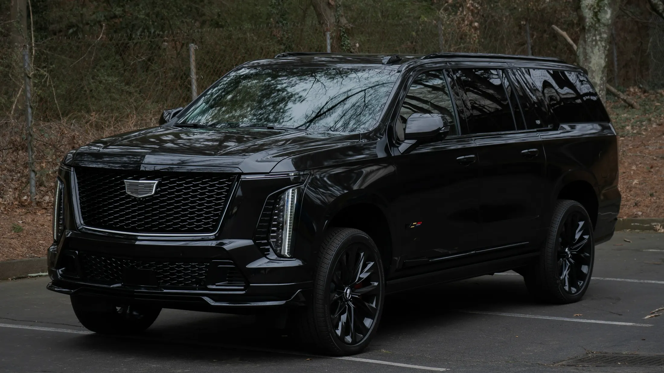 Cadillac Escalade ESV at the arrivals level of Vancouver International Airport